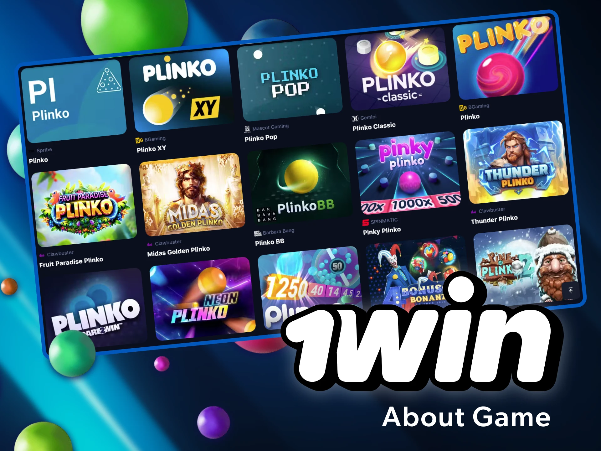 Register at the 1win online casino, play and win in plinko games.